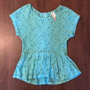 Peplum and lace top
